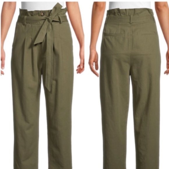 7 For All Mankind Pants - NWT 7 FOR ALL MAN KIND ARMY GREEN PAPERBAG WAIST PANTS SIZE XL. 100% Cotton